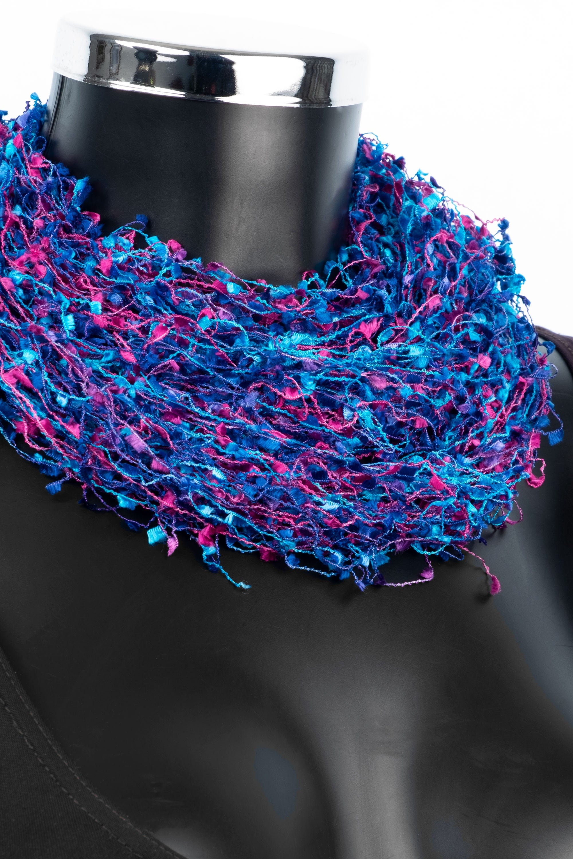 Small Neck Scarf Ethical Accessories York Scarves Blue Pink Etsy UK