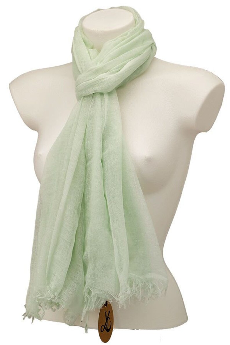 Lightweight fair trade cotton pashmina scarf shawl wrap mint Etsy