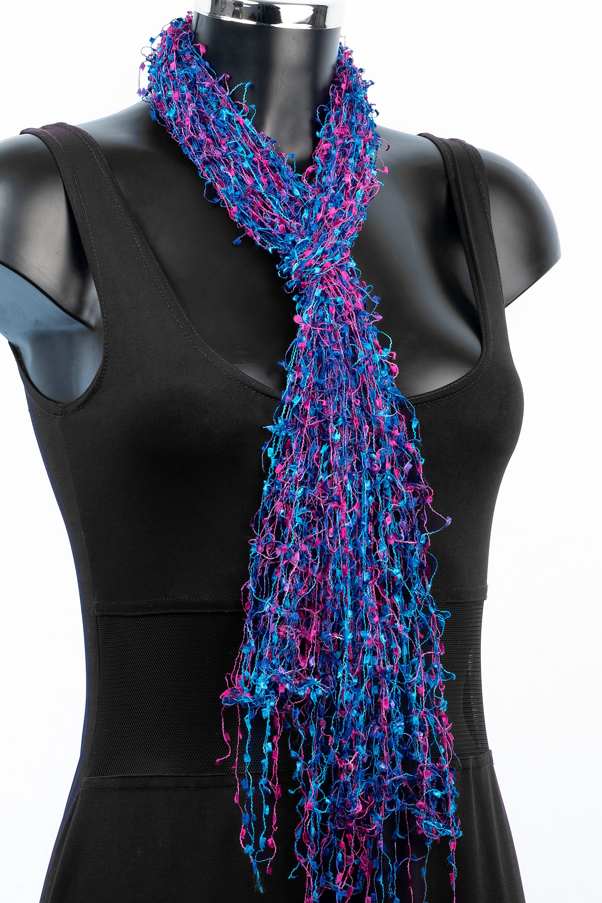 Small Neck Scarf Ethical Accessories York Scarves Blue Pink Etsy
