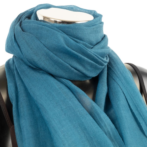 Teal Pashmina Pure Wool. Top Quality Light Weight Extra Fine Lambswool Wrap Winter Scarf, Best Quality Aqua Marine Colour Scarf. Peacock