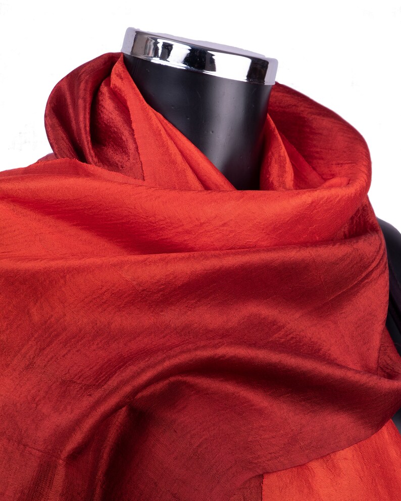 Red Silk Scarf Plain Red Scarf Raw Silk Scarves and Shawls Etsy UK