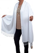White Pashmina Scarf, White Wedding Shawl, Evening Wrap, Bridal Cover Up, Big White Scarf, Womens White Shawl, Ethical Scarves, Pashminas
