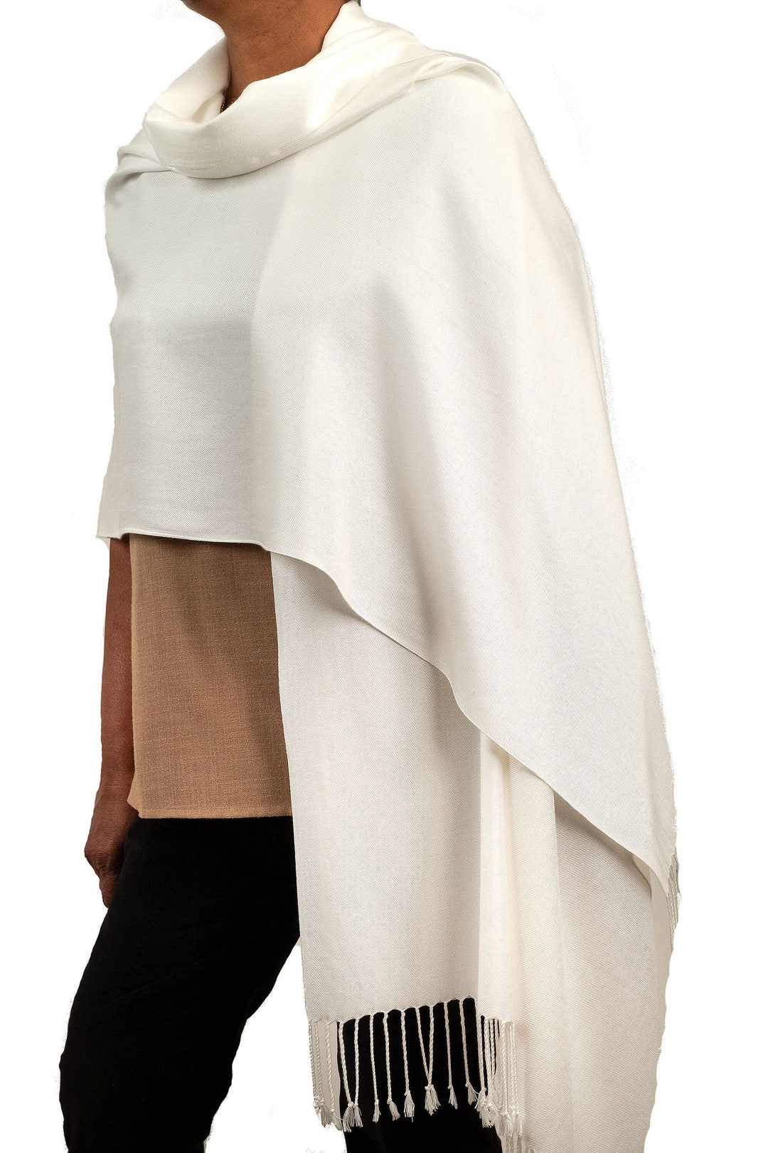 Ivory Bridal Pashmina Shawl for Weddings for Brides and Bridesmaids