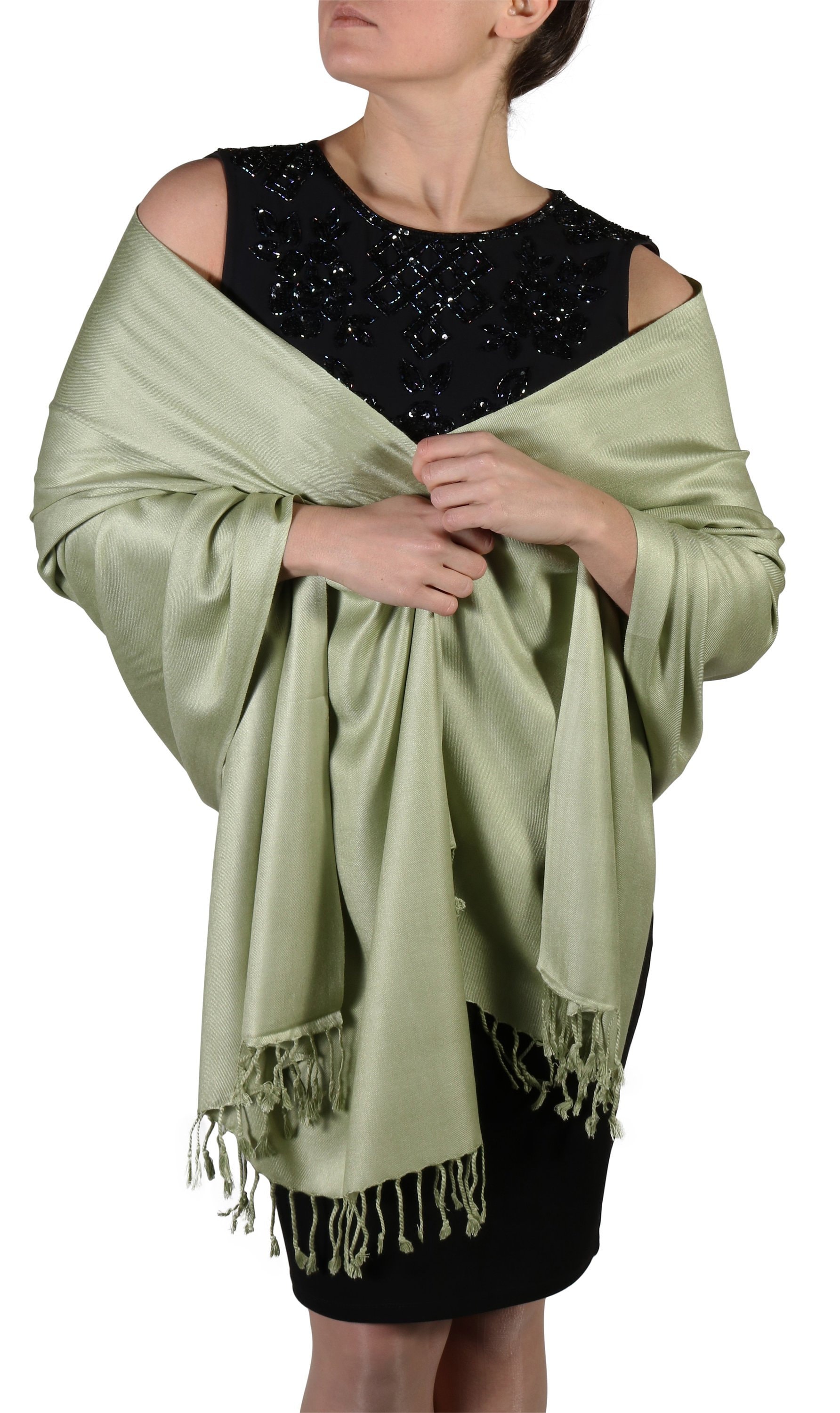 Sage Green Pashmina Shawls and Wraps 