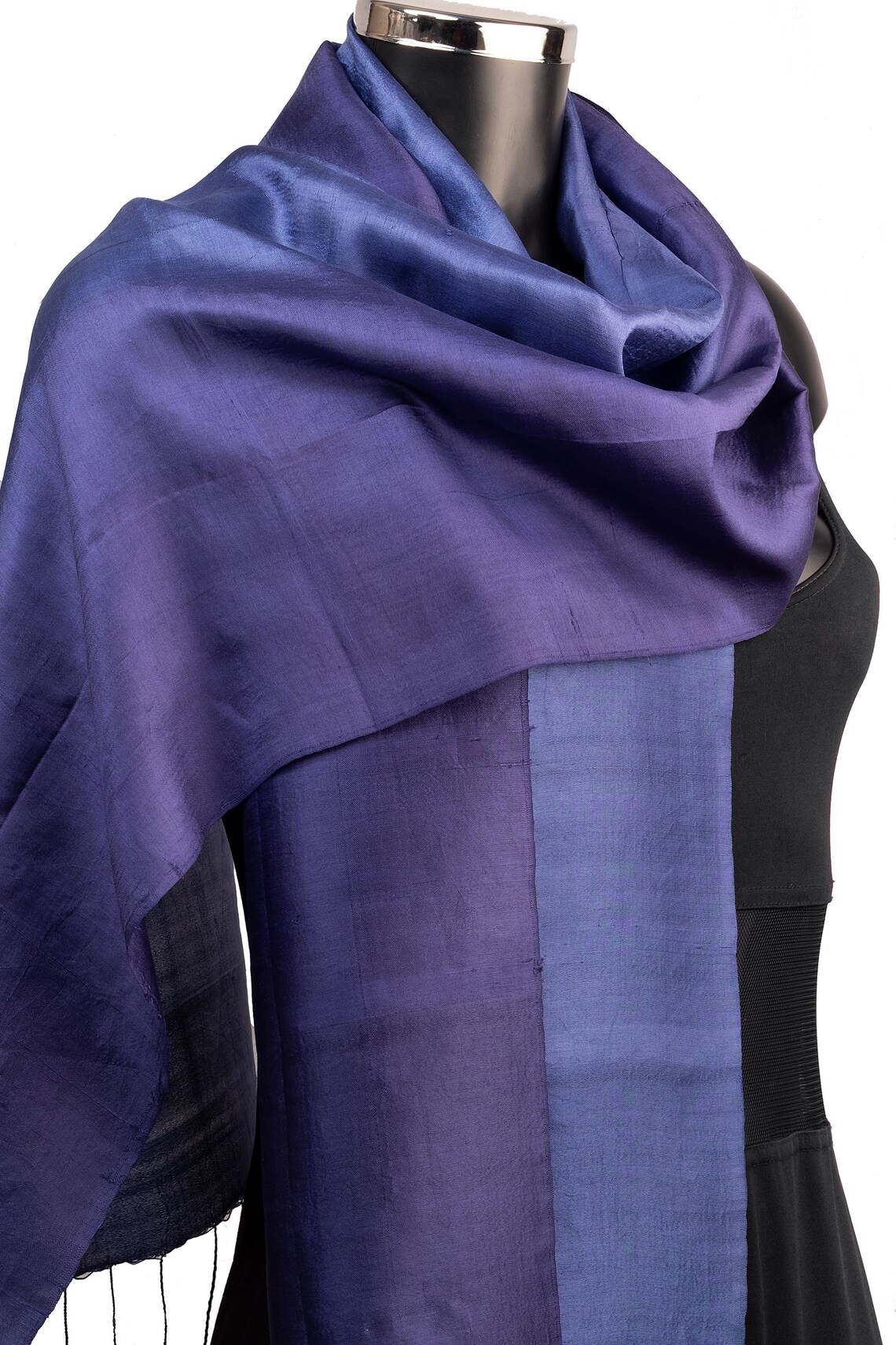 Navy Blue Silk Scarf Raw Silk Wholesale Scarves Women Neck Etsy