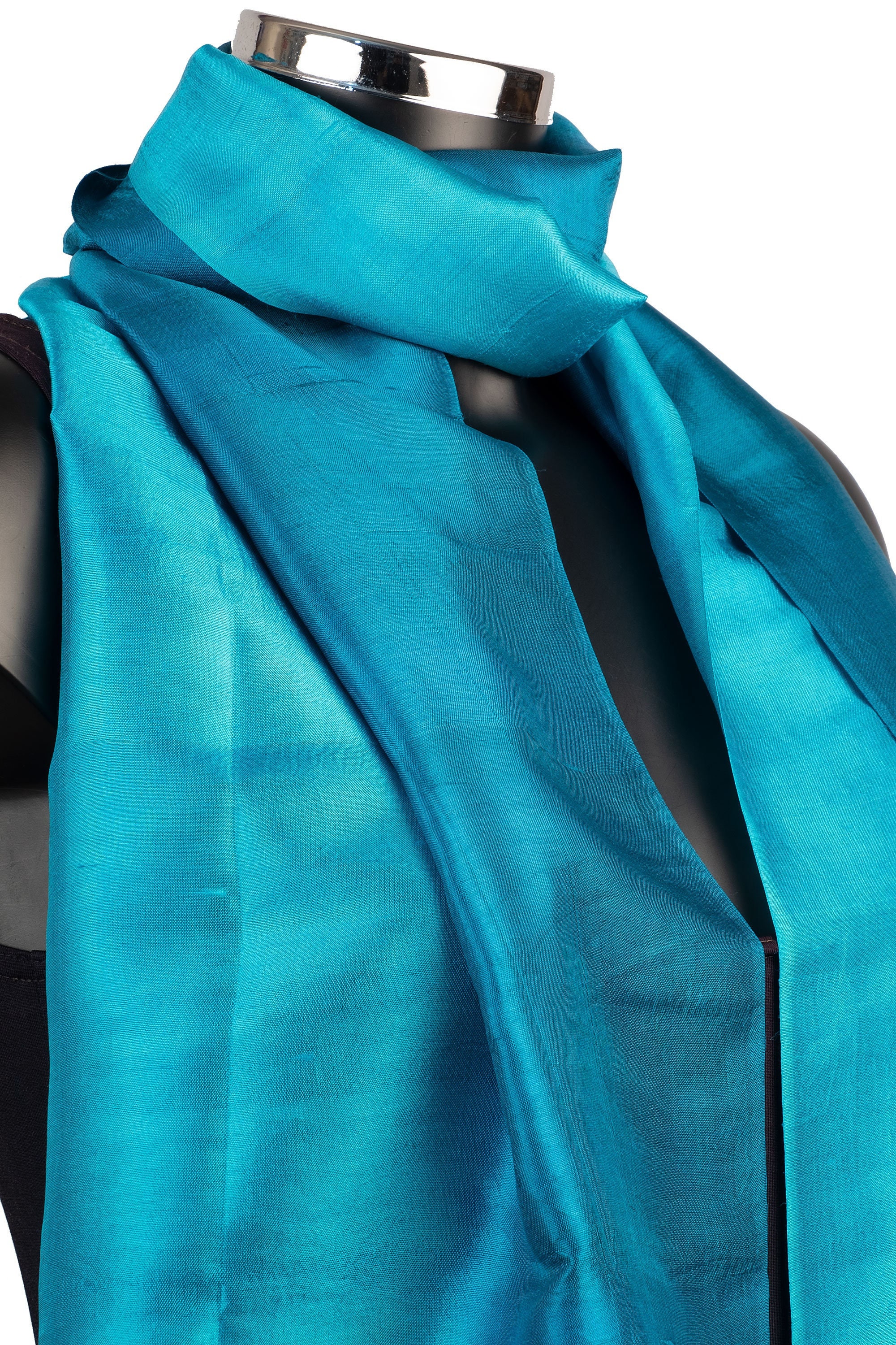 Turquoise silk scarf deals