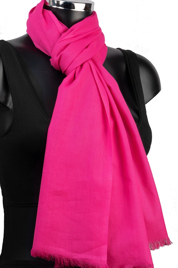 Bufanda de algodón orgánico chal fucsia pashmina - México