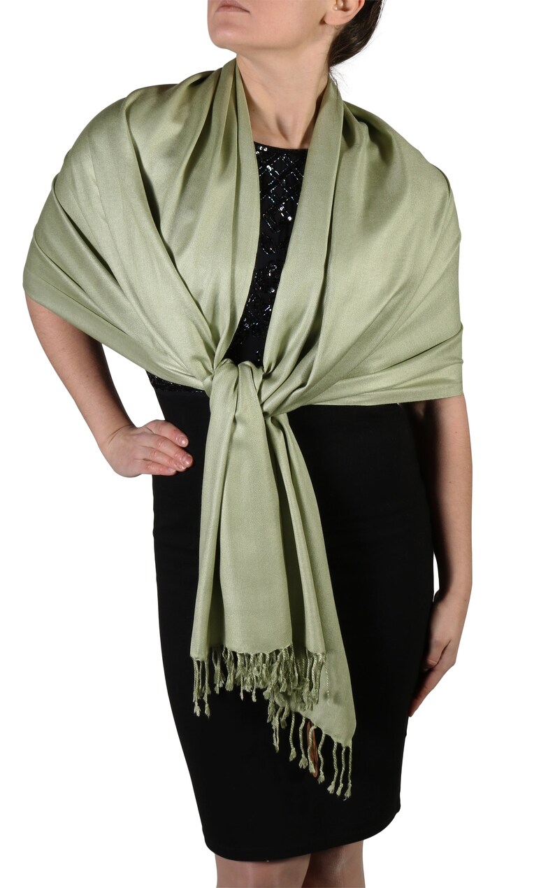 Sage Green Pashmina Shawls And Wraps Green Wedding Shawl Etsy