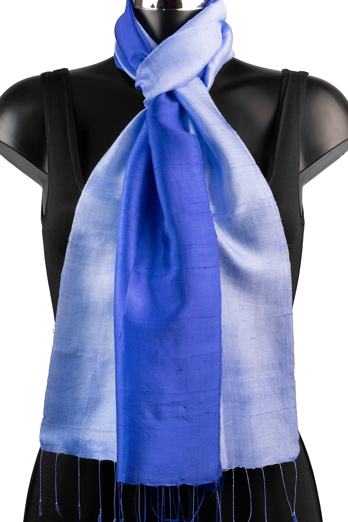 Blue Silk Scarf Hand Dyed Scarf York Scarves Women Neck Etsy