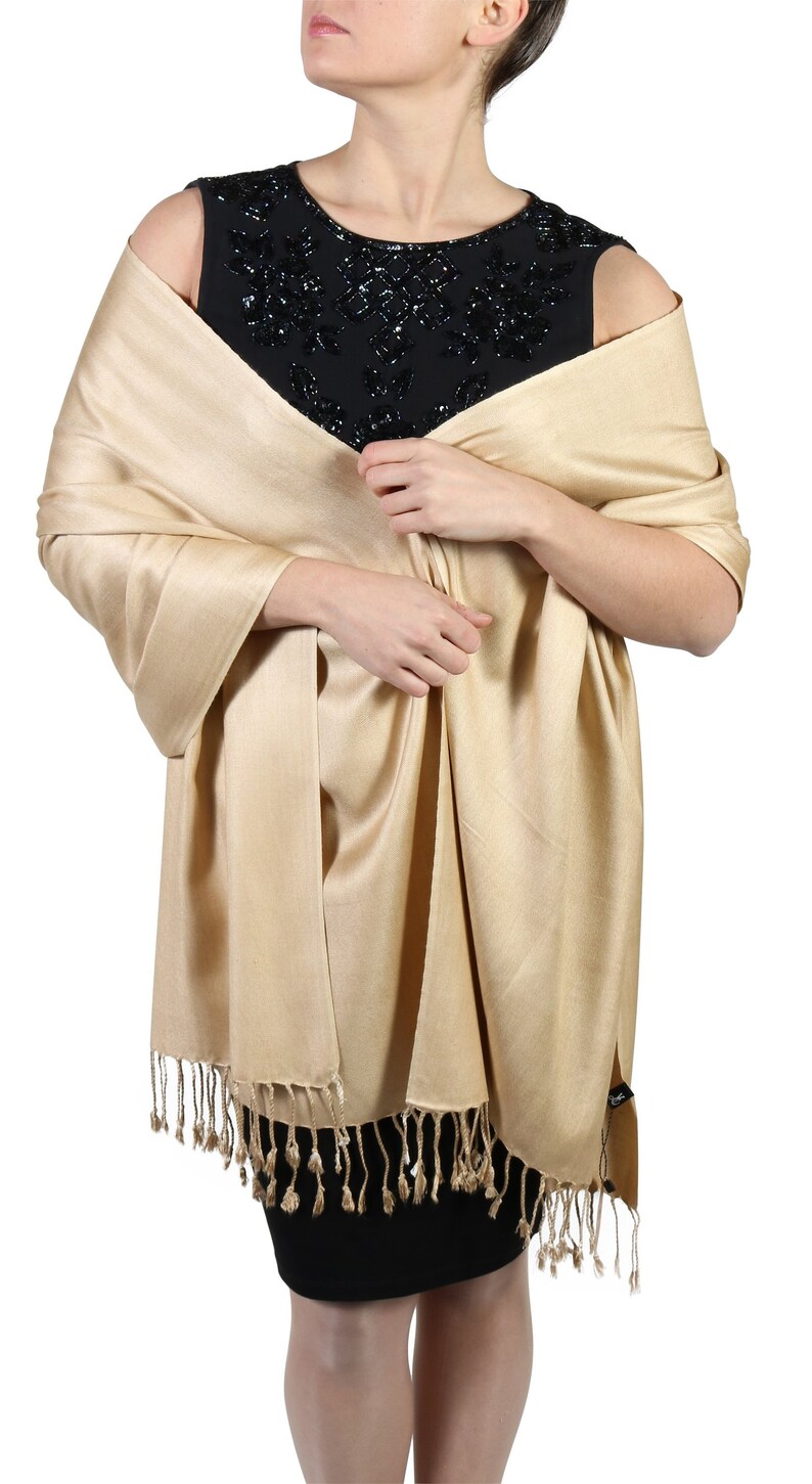 Gold Pashmina Scarf Wedding Shawl Bridal Wrap for the Etsy