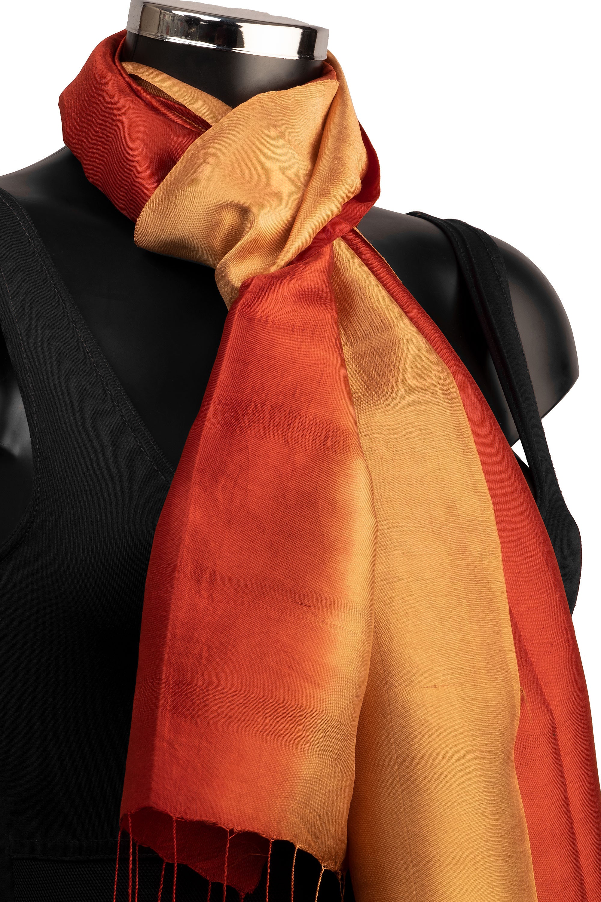 Amber Silk Scarf Two Tone Silk Scarf Hand Dyed Women Neck Etsy UK