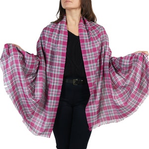 Fair Trade Tartan Plaid Scarf Outlander Shawl, Tartan Wedding Wrap Boho Shawl, Check Tartan Scarves Wedding Shawl, Checked Blanket Scarf,