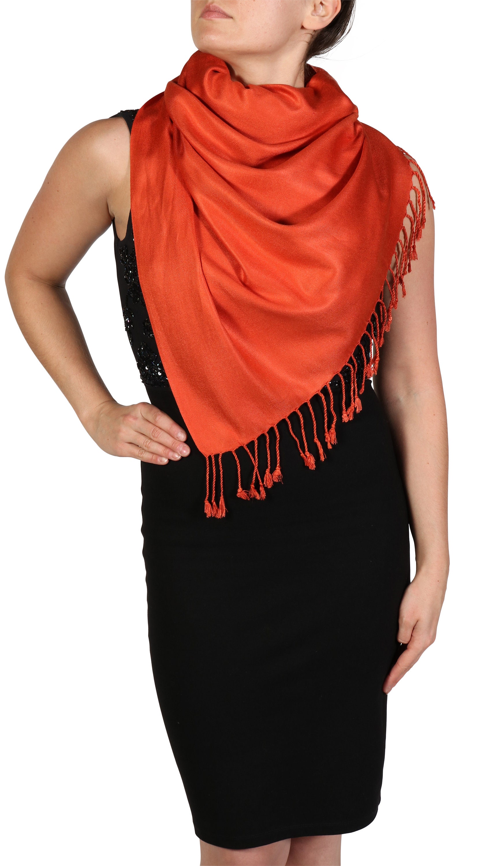 Bufanda Naranja Quemada Pashmina Óxido Fairtrade - Etsy México