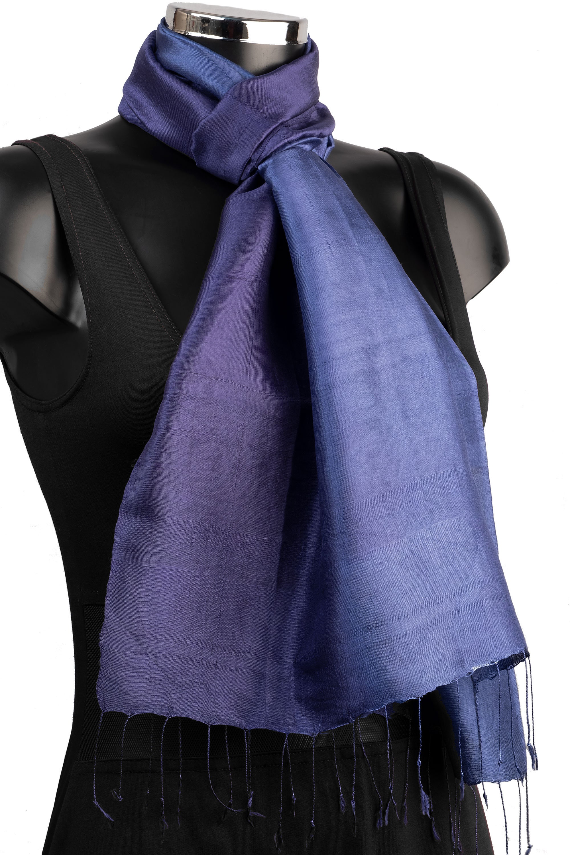 Navy Blue Silk Scarf Raw Silk Wholesale Scarves Women Neck | Etsy