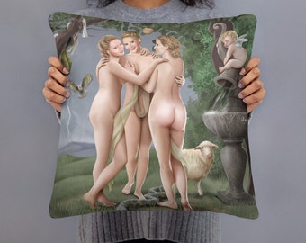 3 graces cushion, Jennifer Lawrence cushion, movie star cushion, sensual cushion