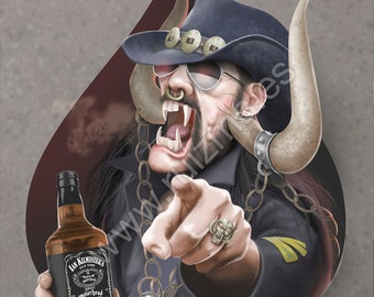 Motorhead Printed Poster - Illustration Lemmy Kilmister Classic Rock Vintage Decor