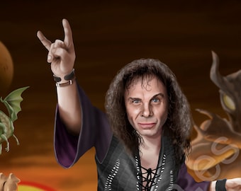 DIO Printed Poster - Classic Rock Illustration Ronnie James Dio