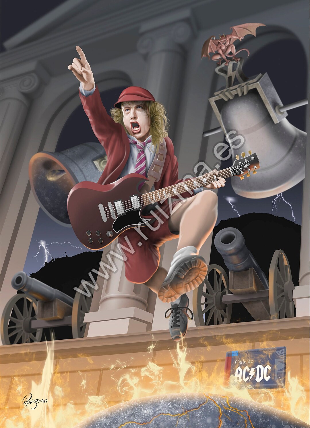 ACDC Illustration Poster - Etsy