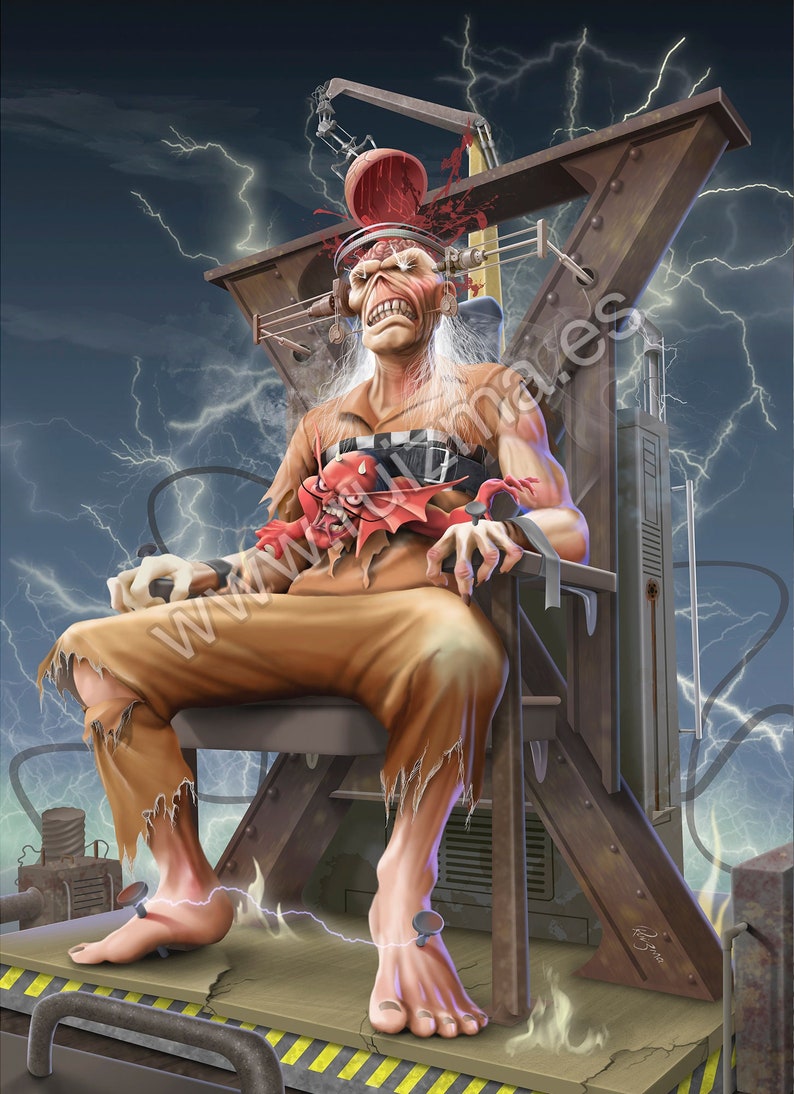 Eddie Iron Maiden in electric chair Poster image 1