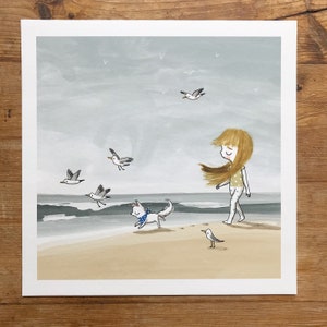 20x20cm Giclée Fine Art Print ‘Beach walk’