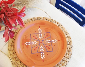 BARLEY/Handmade plate/Terracotta plate/Greek pottery/Tableware/Foodstyling/Homedecor/Greek Ceramics/Handmade Dinnerware/Floral/Geometrical