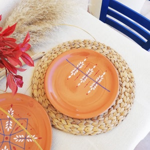 APRIL/Handmade plate/Terracotta plate/Greek pottery/Tableware/Foodstyling/Homedecor/Greek Ceramics/Handmade Dinnerware/Floral/Geometrical image 2