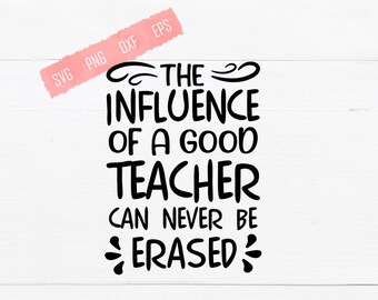 The Influence of a Good Teacher Can Never Be Erased Spanish Svg | Etsy