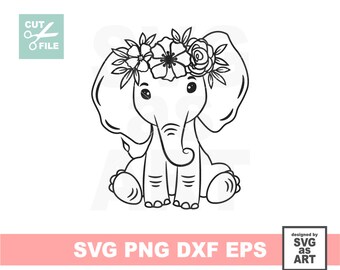 Download Elephant Flower Svg Etsy
