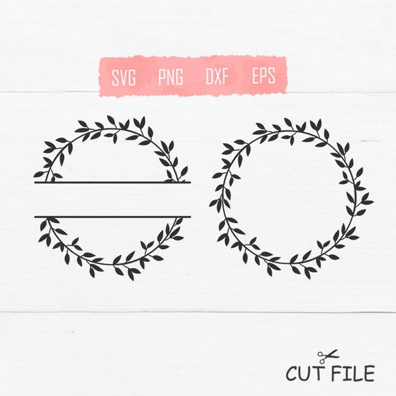 Laurel Wreath Monogram Frame Svg Eps Dxf Png Shirt Print | Etsy