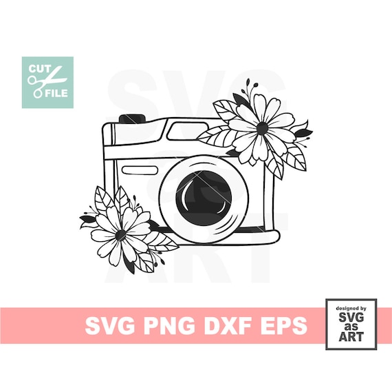 Download Camera Floral Svg Eps Dxf Png Shirt Print Commercial Use Etsy