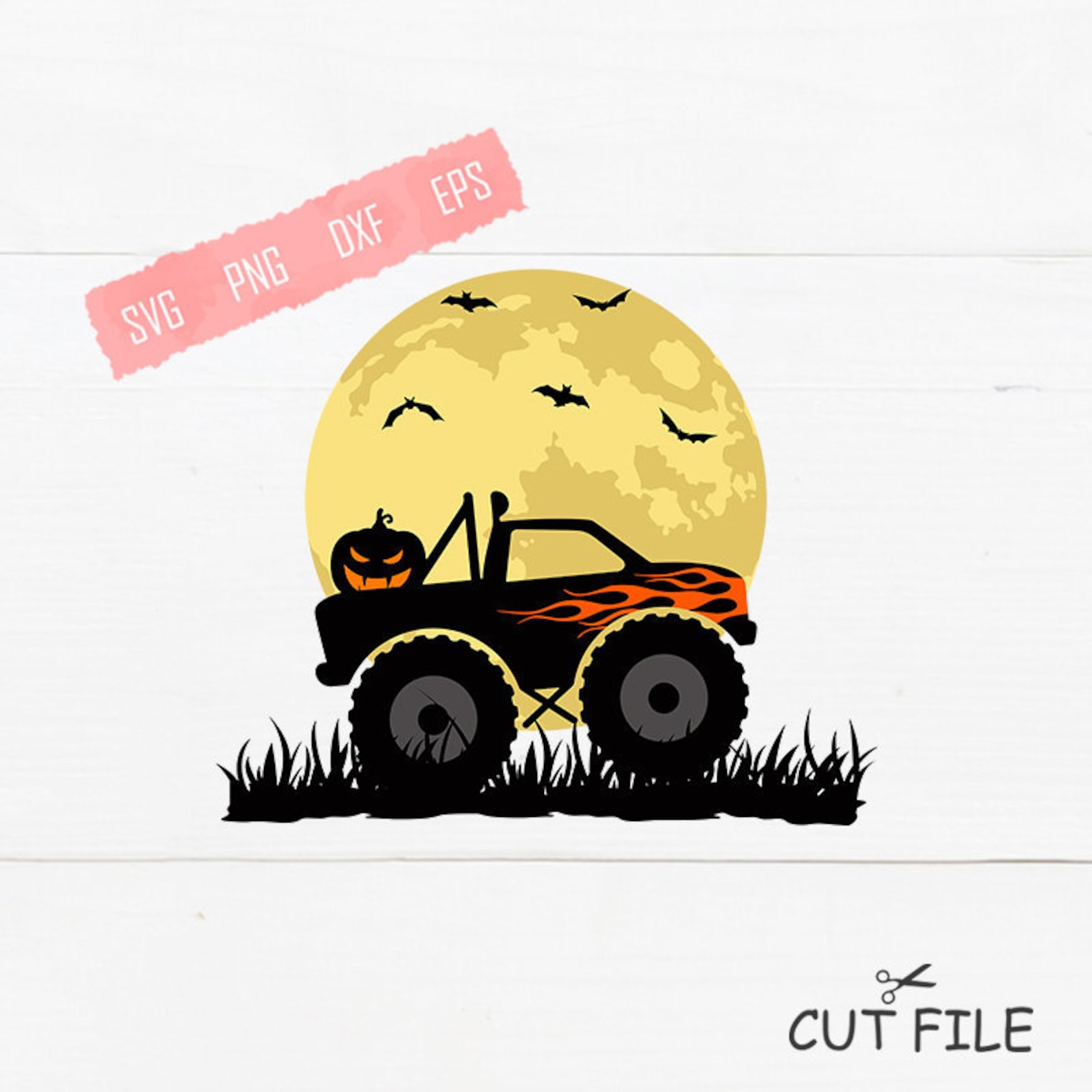 Monster Truck Halloween Pumpkin SVG Shirt Print Etsy
