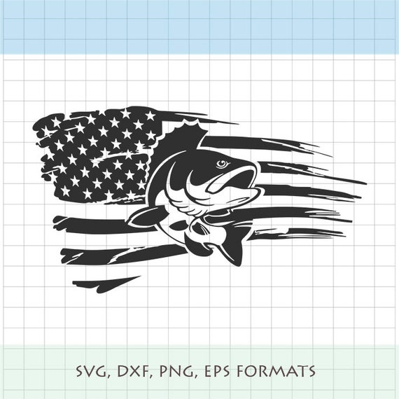 Download Fishing Distressed American USA Flag SVG Shirt Print | Etsy