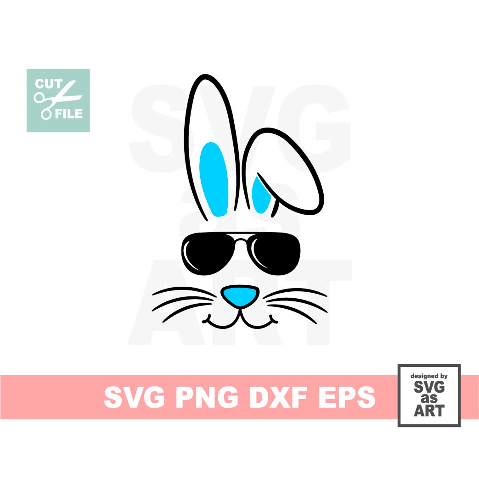 Cool Bunny With Sunglasses SVG Kids Easter SVG. Boys Easter | Etsy