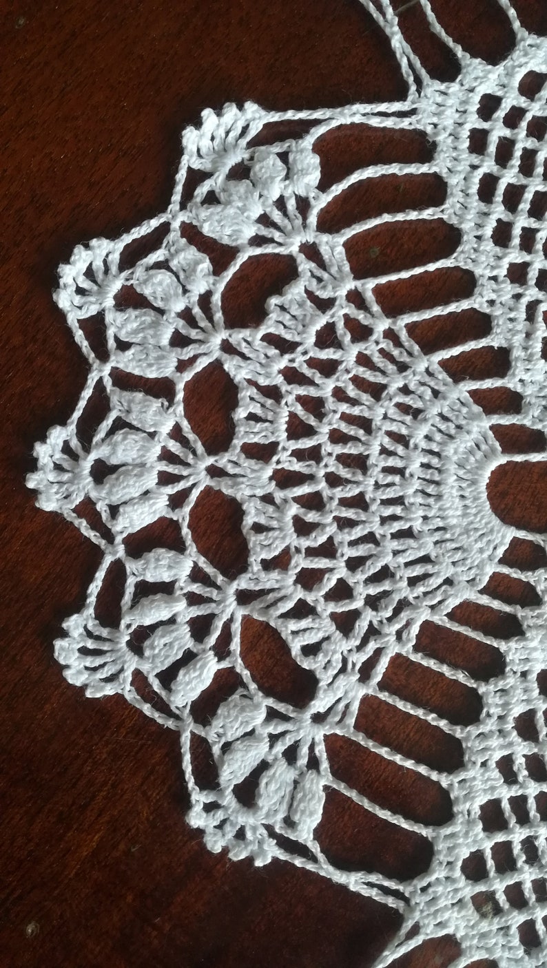 Crochet Doily Wedding Doily White Tablecloth Lace Round Doilie Etsy