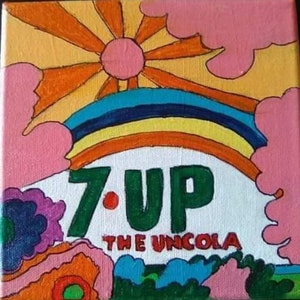 Vintage Original 1960s/1970s 7UP Peter Max Soda Pop Metal