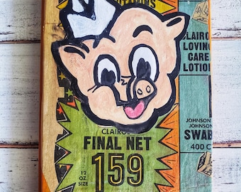 Piggly Wiggly Vintage Style Mixed Media Art