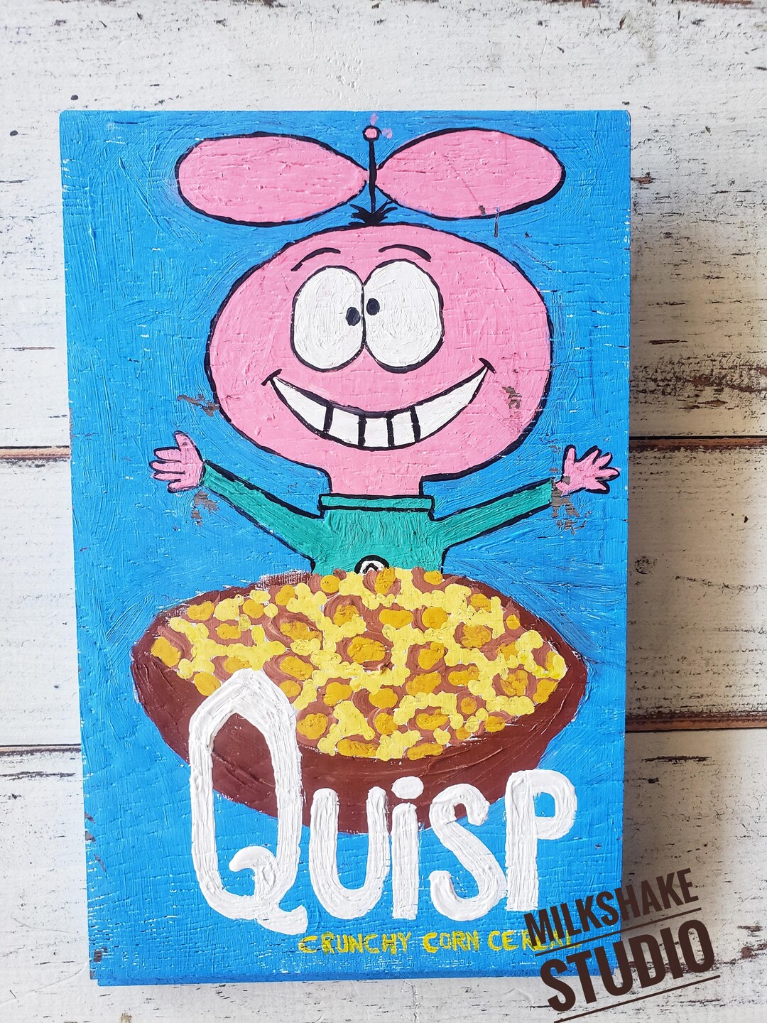 Quisp Cereal 1960s Vintage Style Pop Art Piece, Cartoon Alien, Acrylic ...