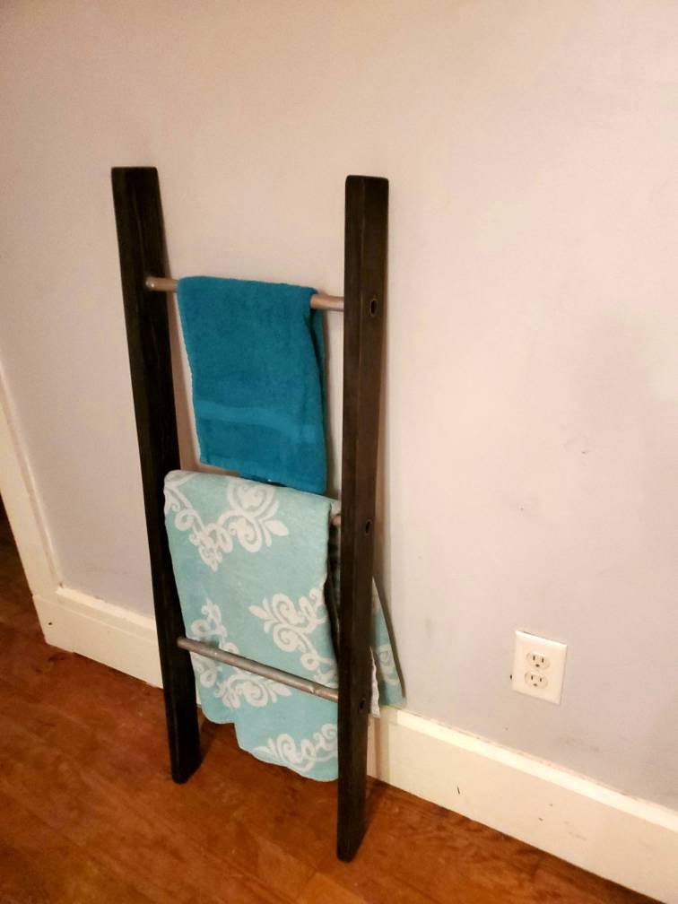 Rustic Ladder Towel Rack. Farmhouse Ladder Blanket Rack Etsy
