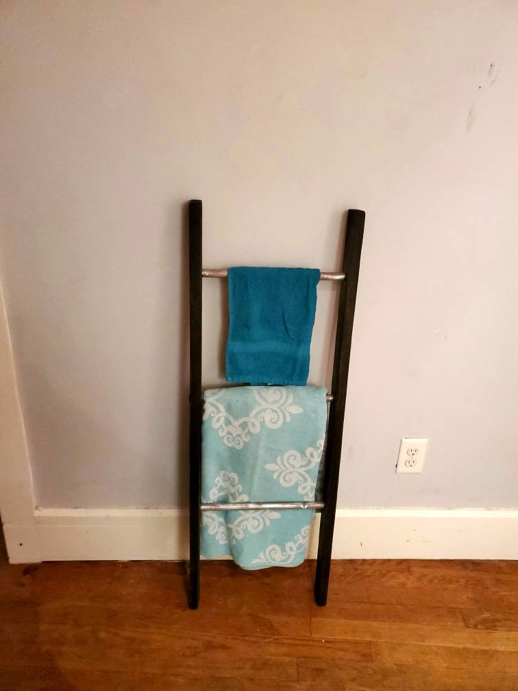 Rustic Ladder Towel Rack. Farmhouse Ladder Blanket Rack Etsy