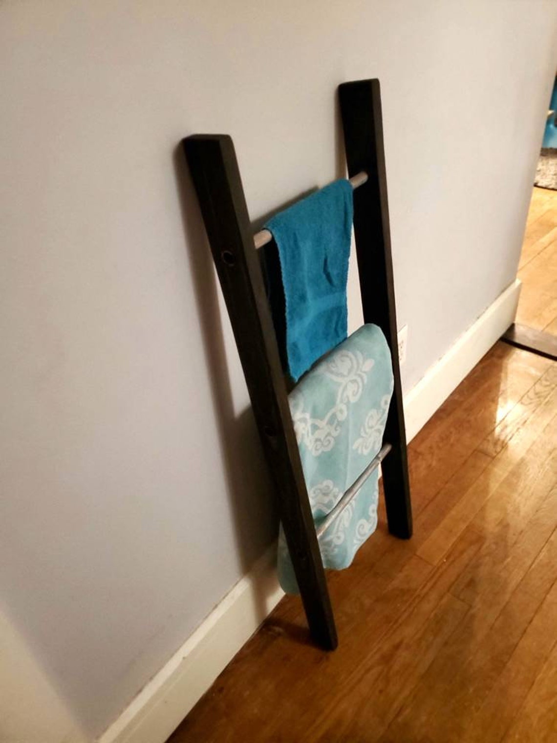 Rustic Ladder Towel Rack. Farmhouse Ladder Blanket Rack Etsy
