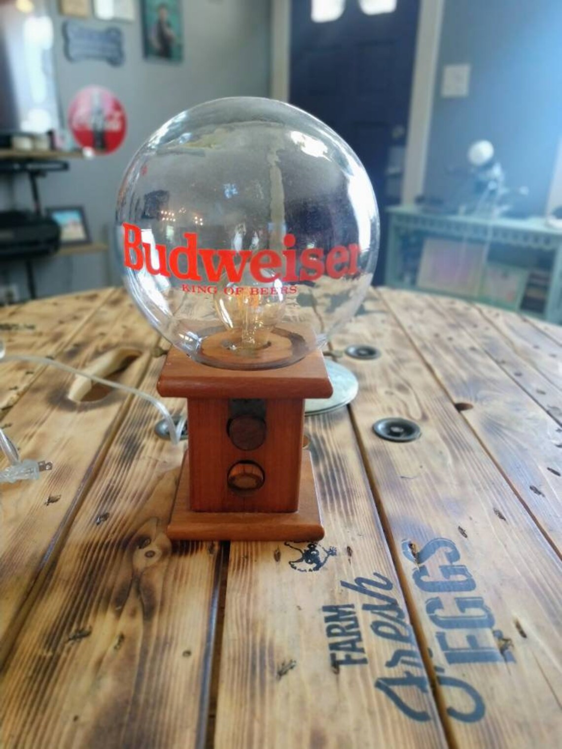 Gift for Him Budweiser Nut Dispenser Lamp King of Beers Etsy