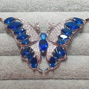 Blue butterfly brooch, shawl pin, Christmas gifts for her
