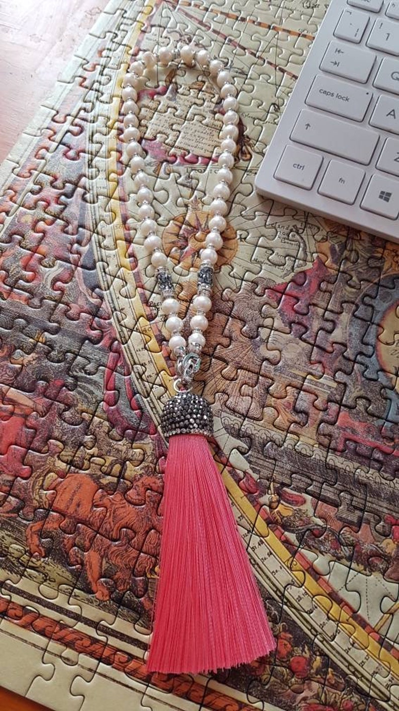 Freshwater pearl Worry beads with detachable tassel