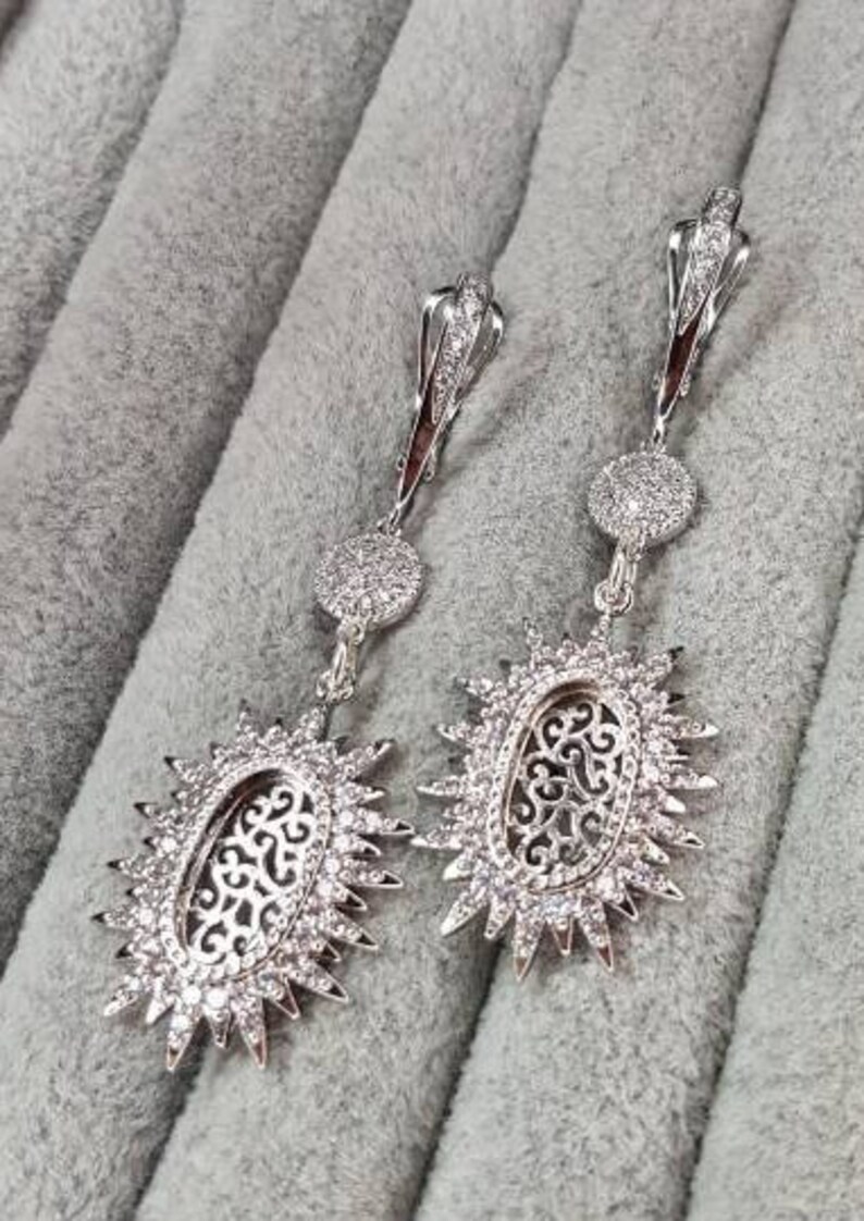 gift for girlfriend Oval filigree earrings