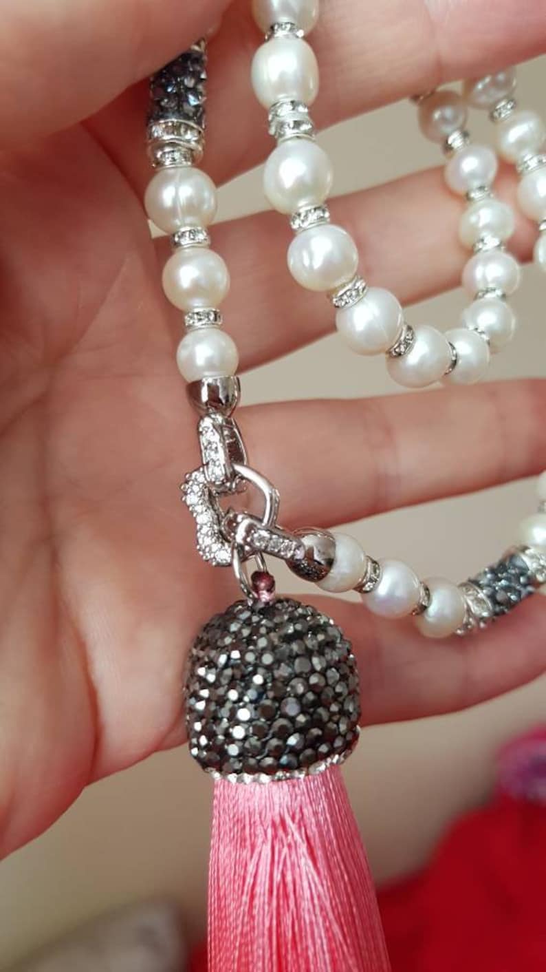 Freshwater pearl Worry beads with detachable tassel