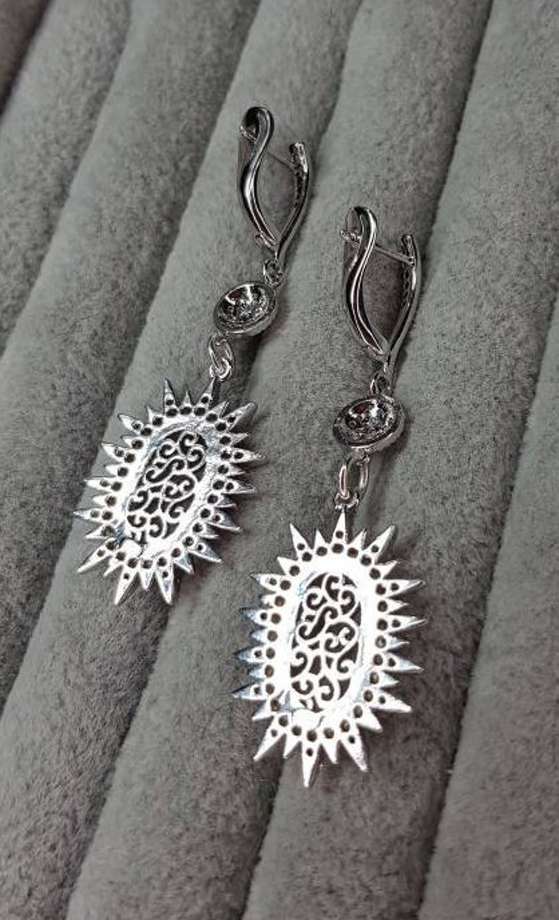 gift for girlfriend Oval filigree earrings