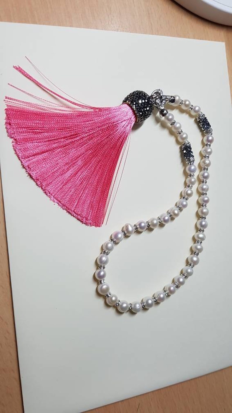 Freshwater pearl Worry beads with detachable tassel