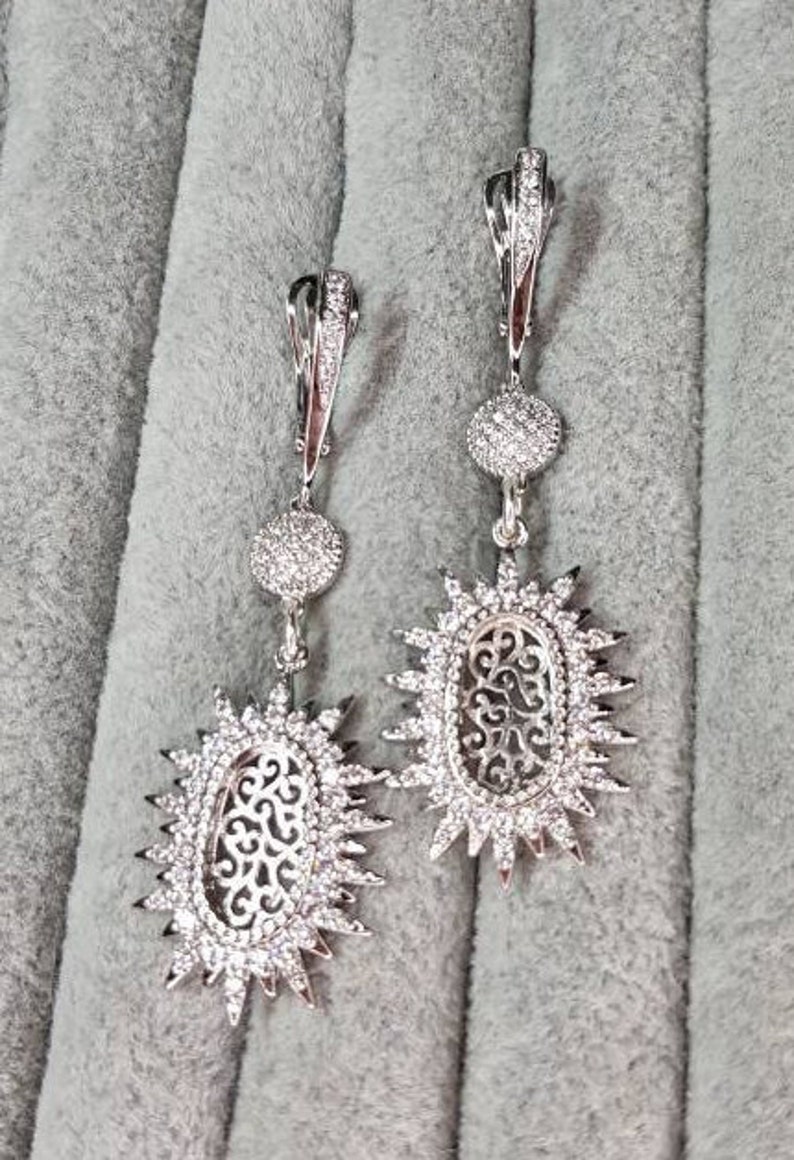 gift for girlfriend Oval filigree earrings