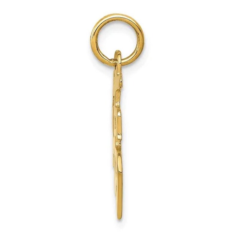 Good Luck Charm Good Fortune Gold Charm, 14K Yellow Gold Chinese Character FU Good Luck Pendant