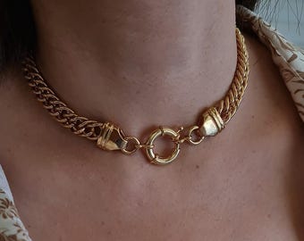 Grand Collier Vintage En Or à Maillons Articulés - Modèle 5624, Occasion Parfaite